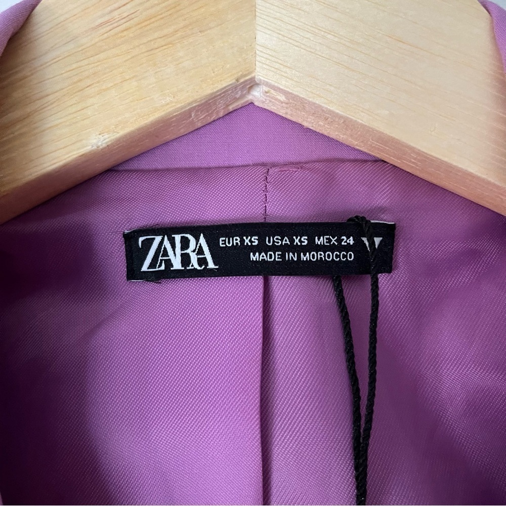 🔆 Zara Purple Cutout Blazer with Notched Lapels and Tailored Fit - Size Small - Picture 6 of 8